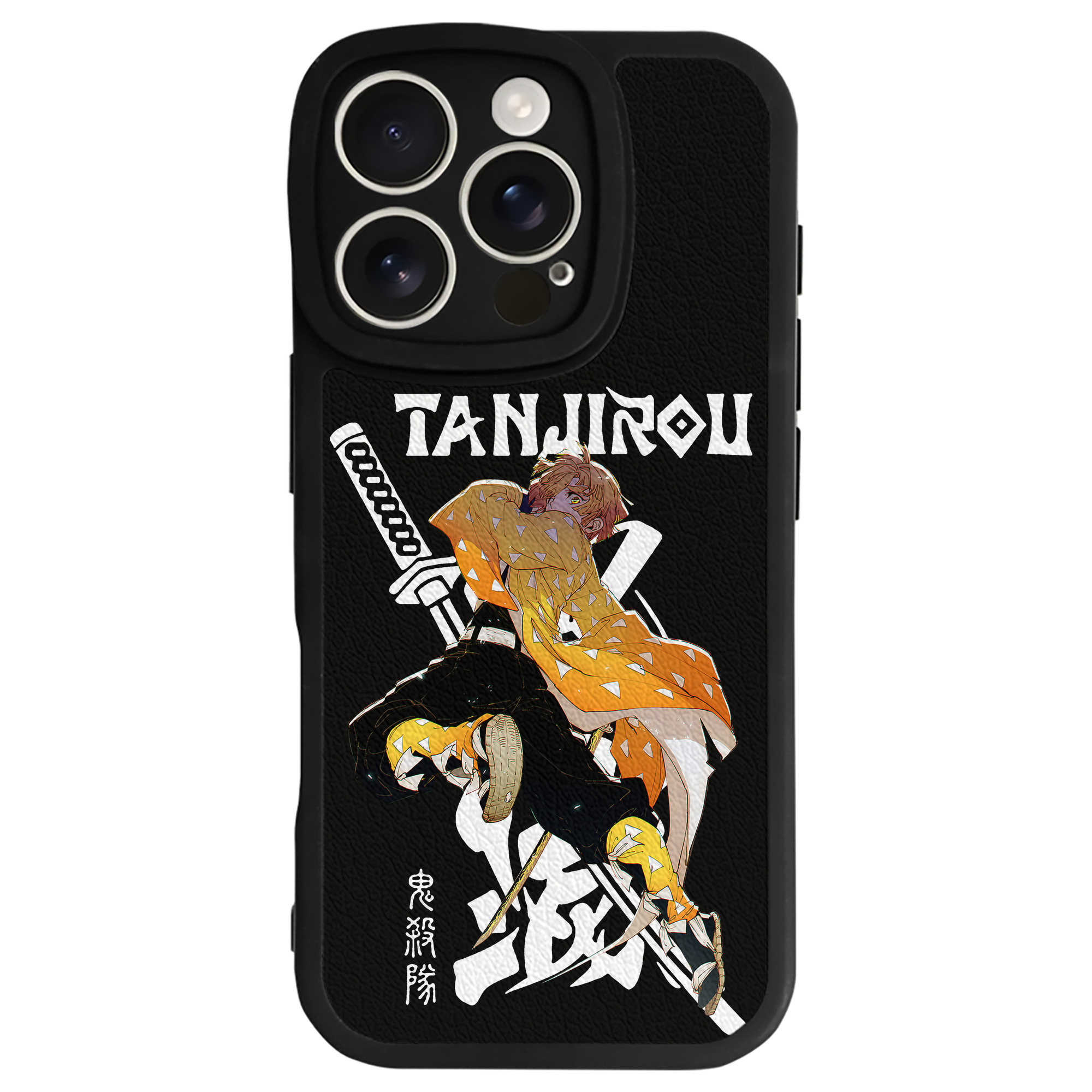 （画像用） 鬼滅の刃（きめつのやいば）我妻 善逸／あがつま ぜんいつ Agatsuma Zenitsu 【iPhone 16シリーズ対応】シリコンスマホケース（レザー調） 材質：シリコン
